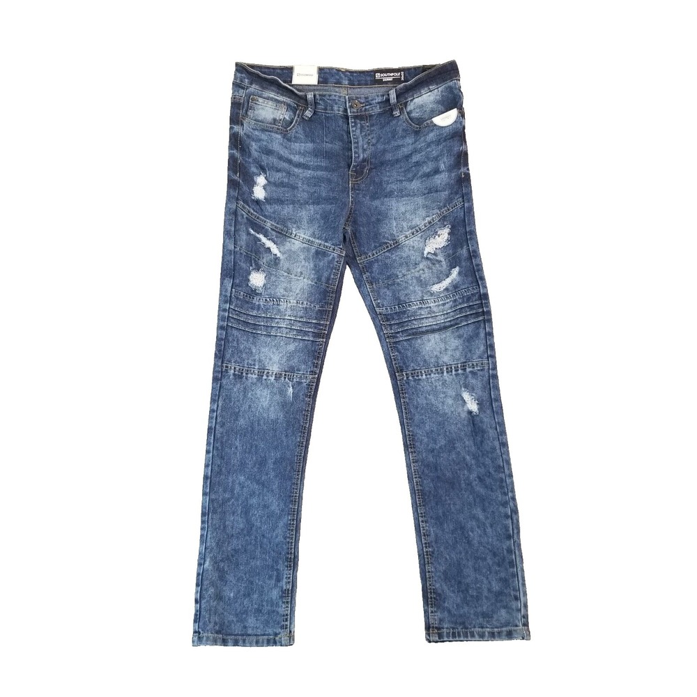 Southpole jeans men's 36x32‎ skinny straight blue stretch denim pants NEW